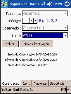 Registro de Observações