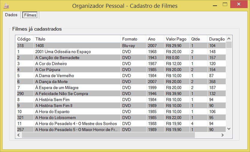 Lista de Filmes