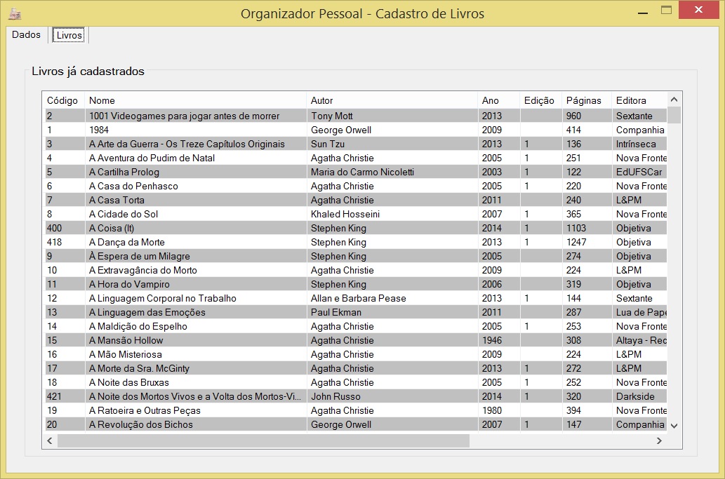 Lista de Livros